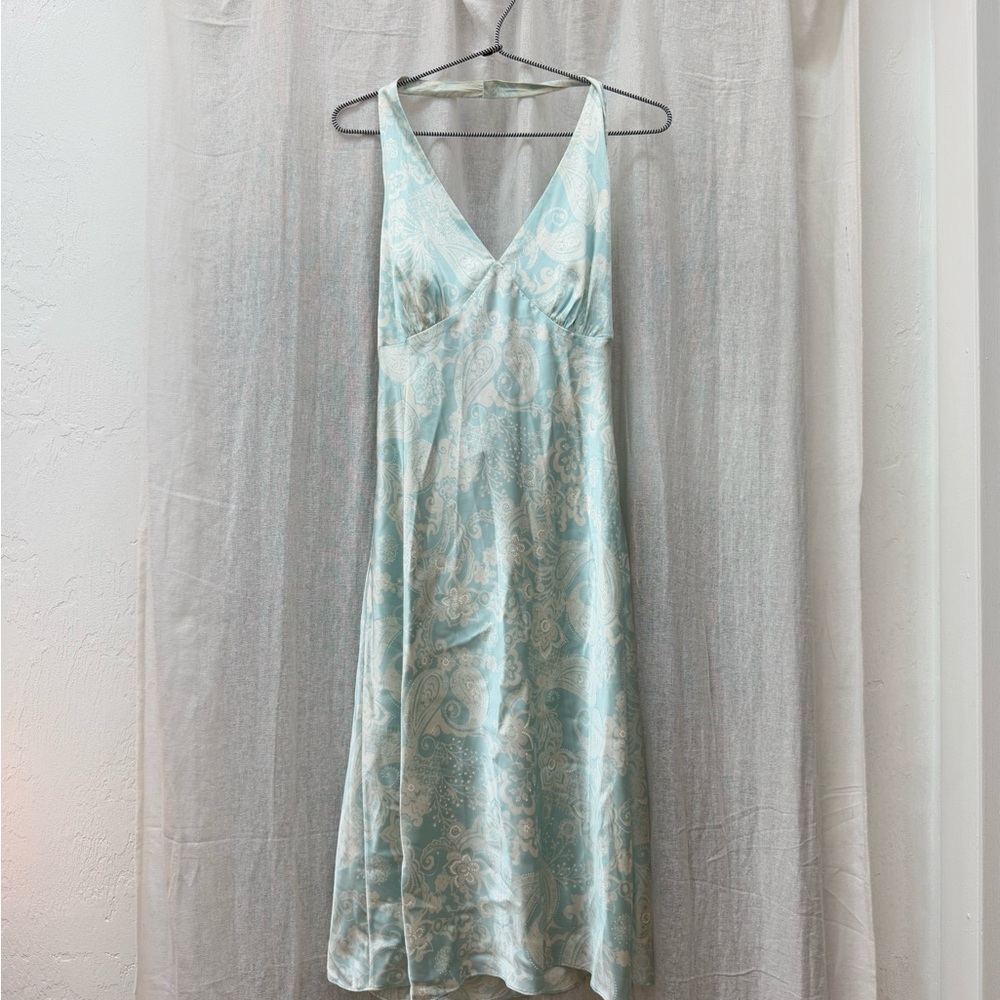Elegant Blue Silk Dress